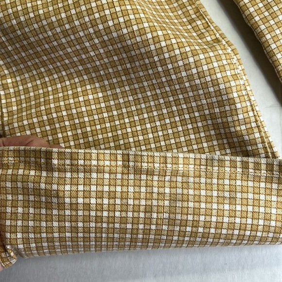 MADEWELL PULL ON SKINNY FLARE IN MINI CHECK PATTERN AUTUME GOLD PANTS SZ 28 - Picture 11 of 16
